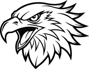 Obraz premium The fearsome and adventurous eagle head icon 