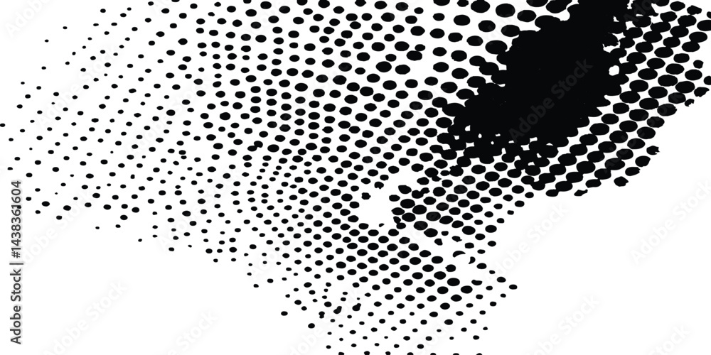 Leinwandbilder vector halftone dotted grunge texture. grunge texture on distress back isolated white background. ve