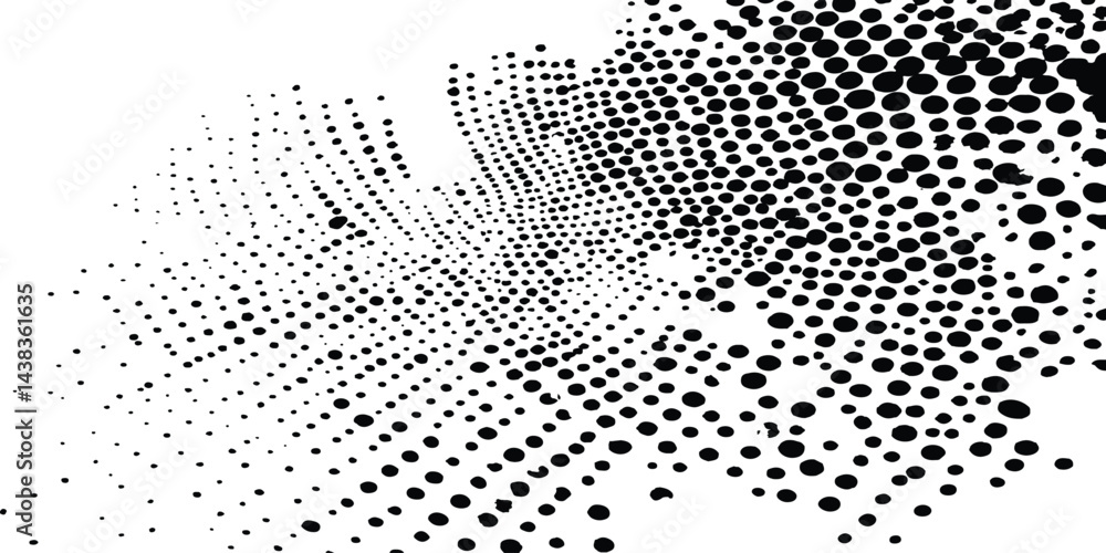 Leinwandbilder vector halftone dotted grunge texture. grunge texture on distress back isolated white background. ve