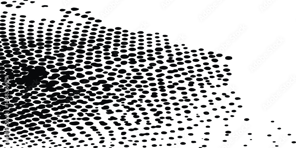 Leinwandbilder vector halftone dotted grunge texture. grunge texture on distress back isolated white background. ve