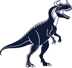 Tyrannosaurus rex dinosaur vector and Illustration of tyrannosaurus rex, black and white silhouette.