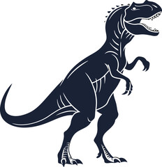 Fototapeta premium Tyrannosaurus rex dinosaur vector and Illustration of tyrannosaurus rex, black and white silhouette.