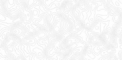 Obraz premium Abstract geometric topography curve grid map and topo contour map on white background. Seamless pattern with lines Topographic map design. 