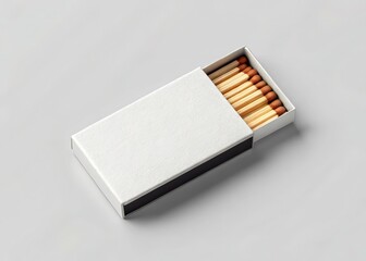 Blank White Matchbox with Wooden Matches
