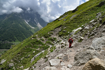 hiking in the mountains