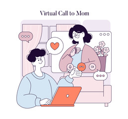 Mothers Day. Flat Vector Illustration