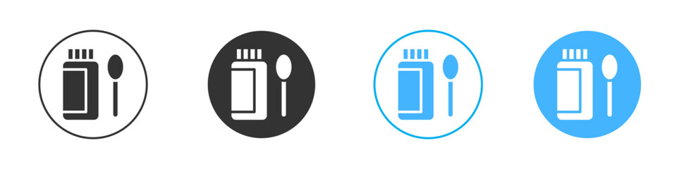 Syrup medicine bottle icon simple flat vector icon pack