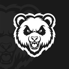 Angry panda, illustration mascot design