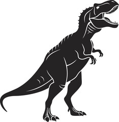 Fototapeta premium Tyrannosaurus rex dinosaur vector and Illustration of tyrannosaurus rex, black and white silhouette.