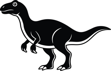 Fototapeta premium Tyrannosaurus rex dinosaur vector and Illustration of tyrannosaurus rex, black and white silhouette.