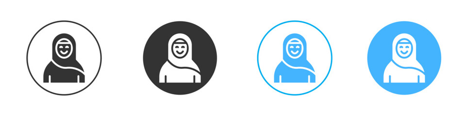 Muslim woman icon simple flat vector icon pack