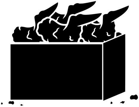 black chicken wings in box clip art preview