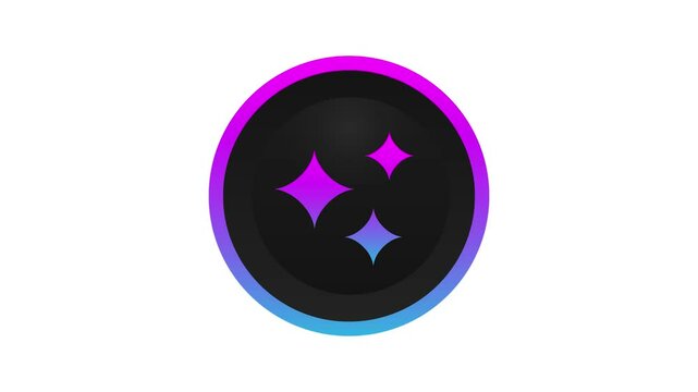 AI animation icon on white background. Artificial intelligence animated symbol