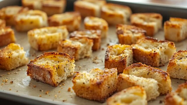 A delicious assortment of golden brown bread rolls and bite-size pieces, ready to serve.