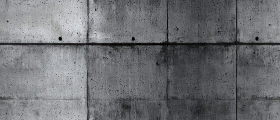 Fototapeta premium Textured grey concrete wall with panel design.