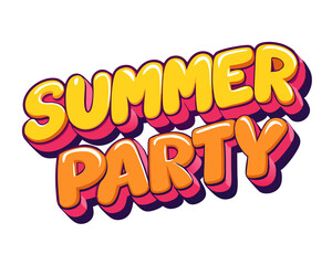 Summer Party 3D Text Design