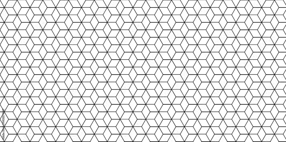 Poster vector seamless pattern with hexagon square cube geometric pattern shapes grid metal element texture