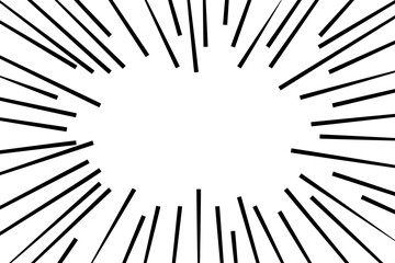 Obraz premium Line action comic effect, explosive force, concentration line burst from center, motion effects, explosion speed in comics style - vector