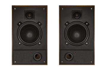 Two acoustic speakers for the audio stereo system.