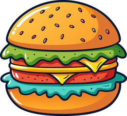 hamburger on white background