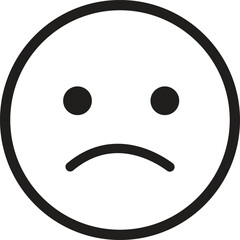Simple Face Sad Icon Minimalist Unhappy Emotion Vector Illustration
