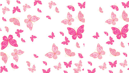 Flying Butterfly Background Pink Butterfly On Screen Wallpaper