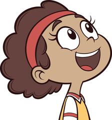 cartoon illustration of a African Girl
