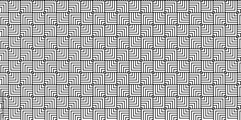 Poster abstract overlapping vector black and gray pattern wave lines fabric square line background. seamles
