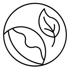 Fototapeta premium Minimal Globe with Natural Flow Logo