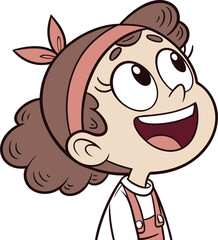 cartoon illustration of a Girl with a smile