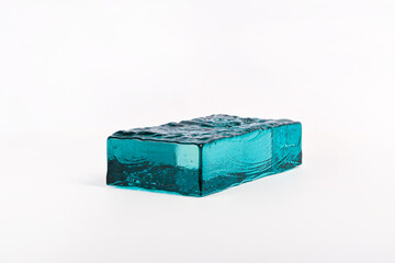 Decorative glass elements on white background material for wall and interior decoration