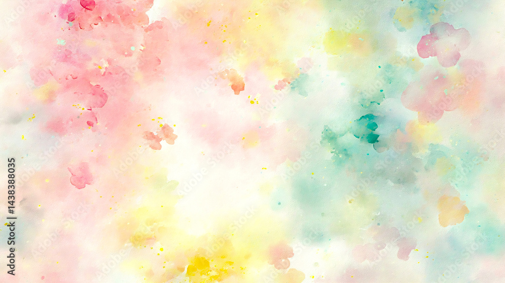 Poster soft and colorful abstract watercolor background with gentle pastel hues : generative ai