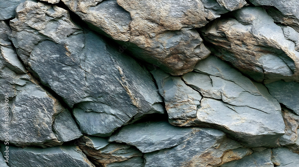 Poster natural stone wall texture featuring rugged rocks with unique shapes and earthy tones : generative a