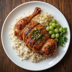 grilled meat with vegetables