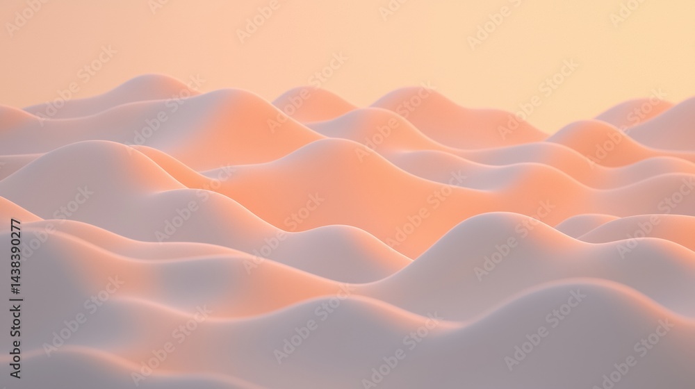 Poster a digital rendering of a wave-like surface with a gradient color scheme.