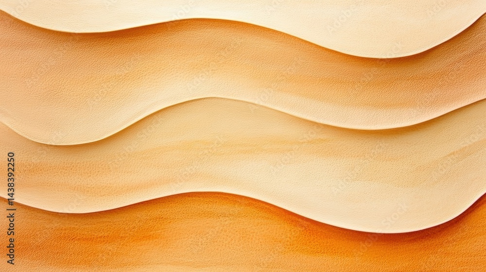 Poster a textured abstract pattern of overlapping curved lines in warm orange and beige tones.