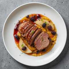 grilled steak with vegetables