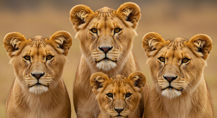 Magnificent Lionesses: A Family Portrait in the African Savannah