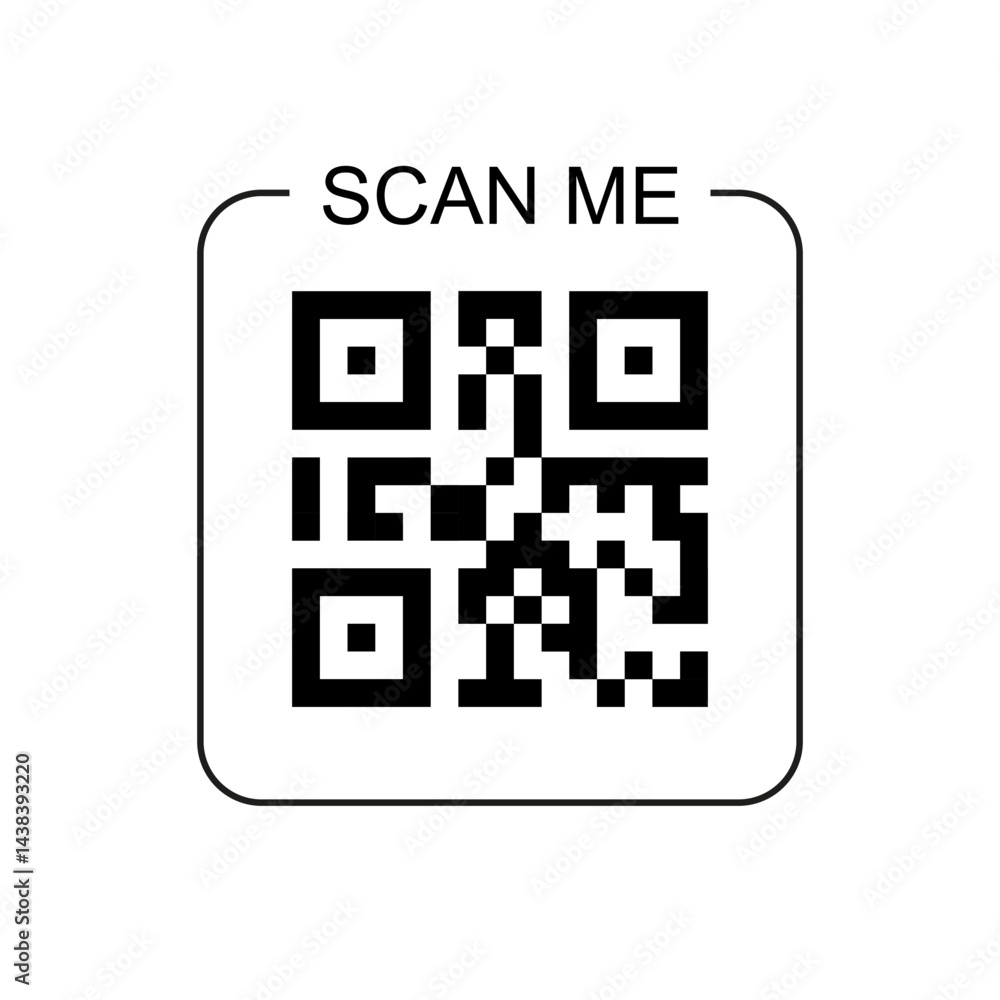 Poster Qr Code Scan Me icon transparent, QR code image - vector