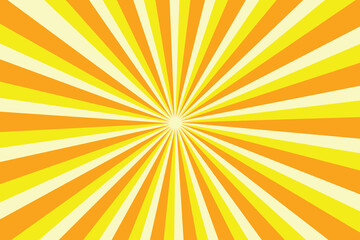 Sun rays Retro vintage style on yellow background, Sunburst Pattern Background.