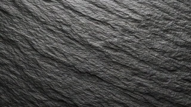 Close-up of dark grey textured slate background with layered rock formations creating a rough hewn surface suitable for presentations or graphics.