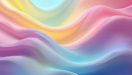 Fototapeta premium abstract 3d wavy smooth background multicolor pastel colour palette aesthetic concept generative ai
