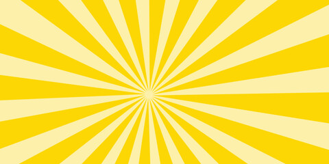 Sun rays Retro vintage style on yellow background, Sunburst Pattern Background.