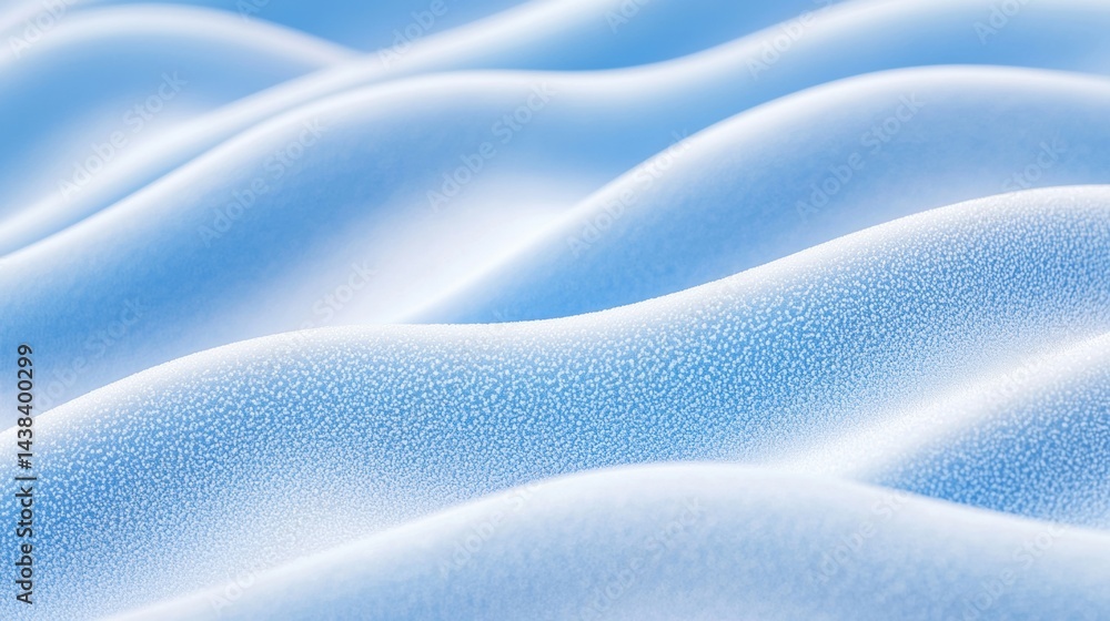 Poster a close-up view of a snowy landscape with gentle undulations and a soft, diffused light.