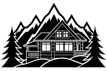 Minimal Vector Line Art of House | Black and White Home Illustration | Logo Icon Clipart Design