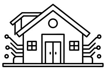 Minimal Vector Line Art of House | Black and White Home Illustration | Logo Icon Clipart Design