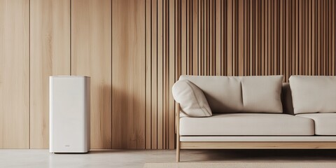 Modern Minimalist Living Room with Air Purifier