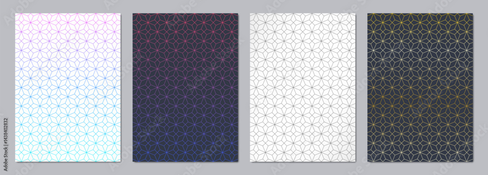 Poster Abstract covers and brochures with geometric backgrounds of polygon shape patterns
