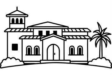 Minimal Vector Line Art of House | Black and White Home Illustration | Logo Icon Clipart Design