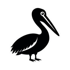 Brown Pelican Bird Silhouette Vector Design